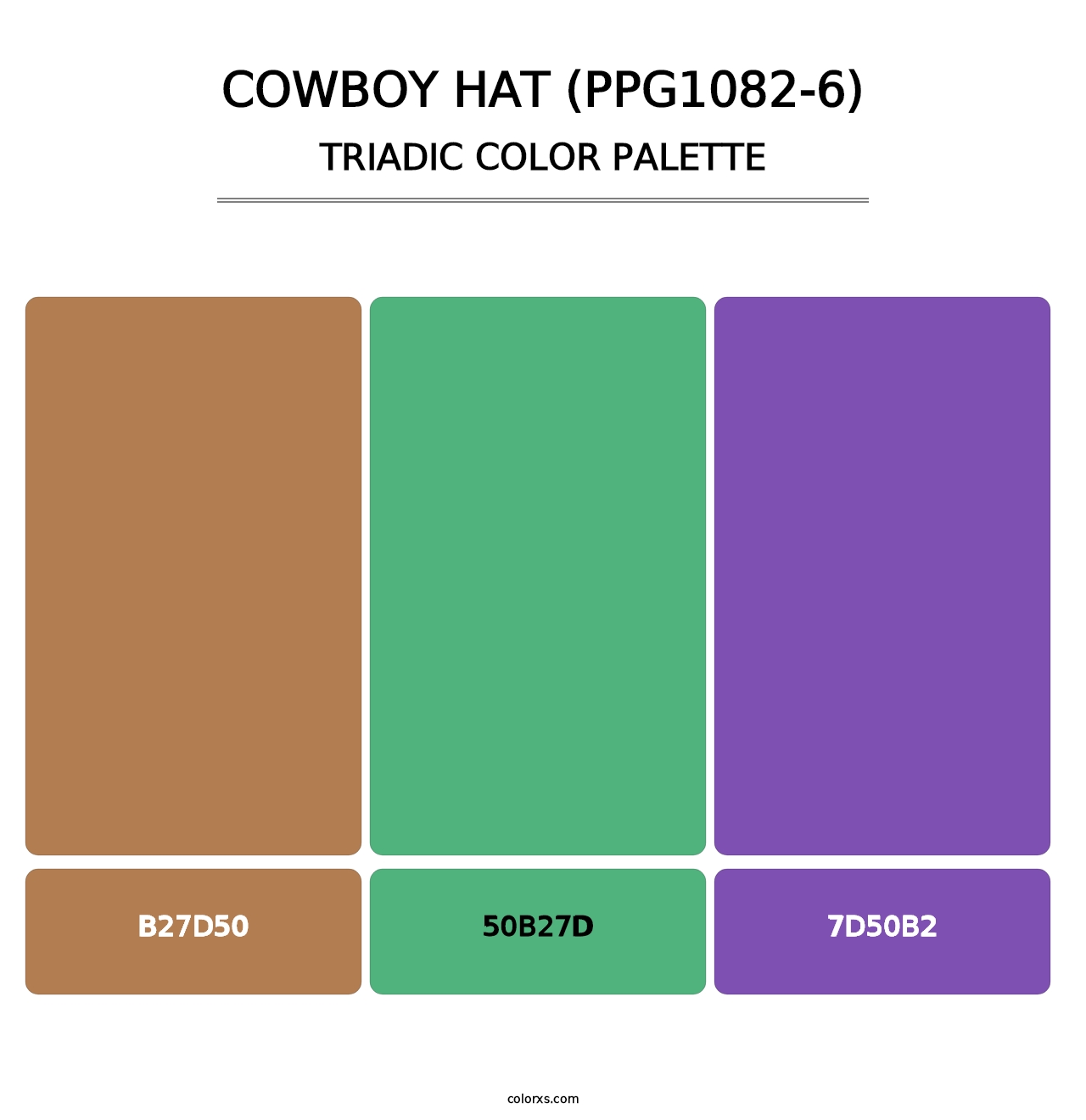 Cowboy Hat (PPG1082-6) - Triadic Color Palette