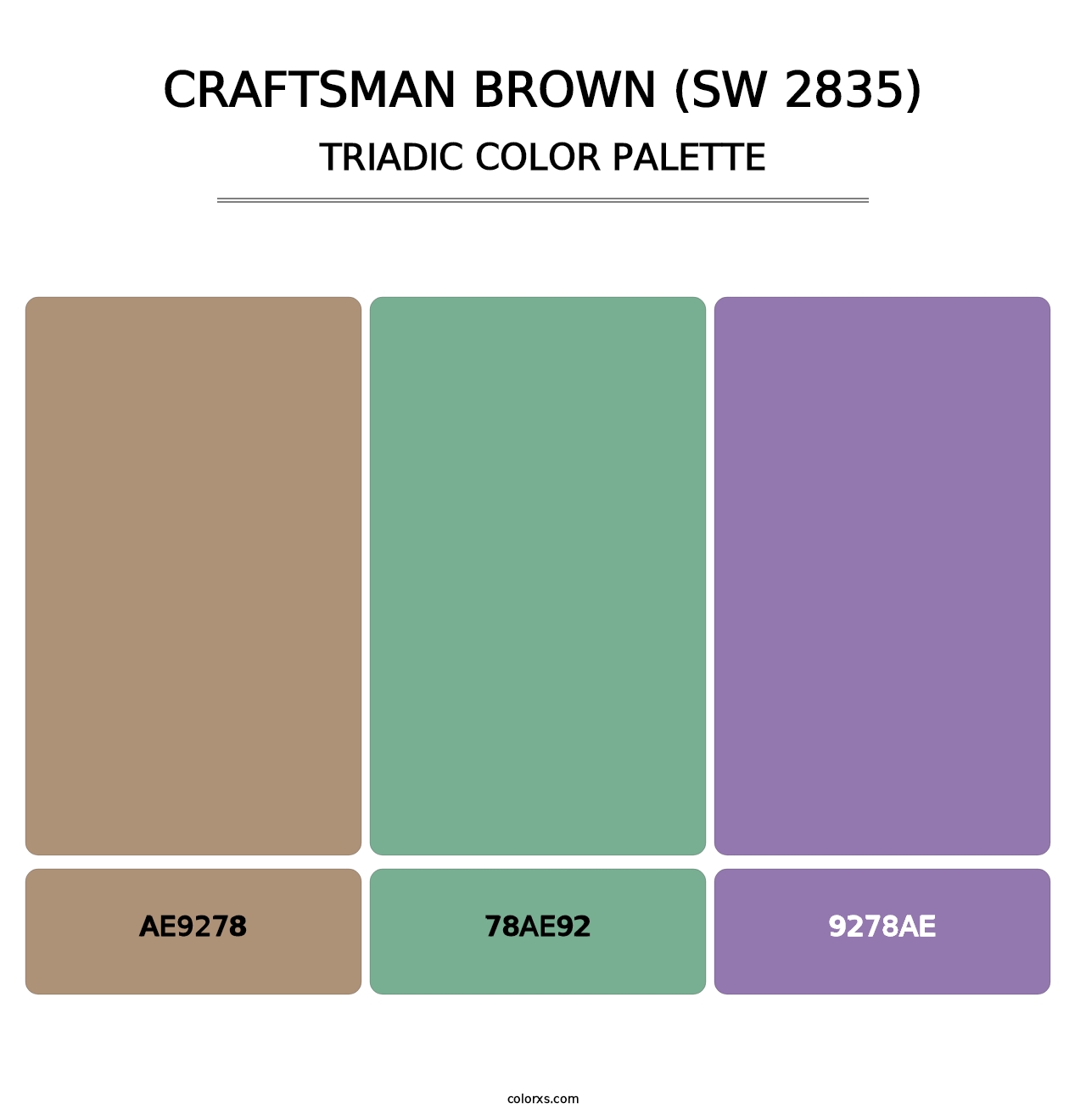 Craftsman Brown (SW 2835) - Triadic Color Palette