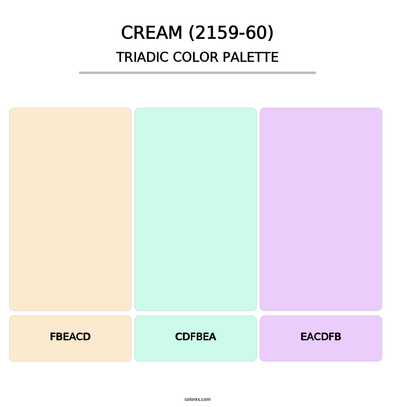 Cream (2159-60) - Triadic Color Palette