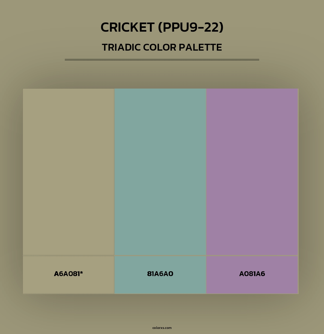 Cricket (PPU9-22) - Triadic Color Palette