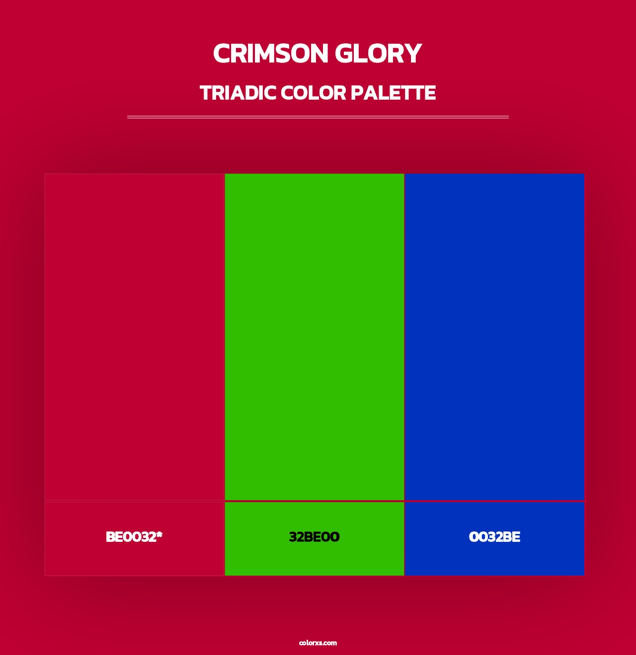 Crimson Glory - Triadic Color Palette