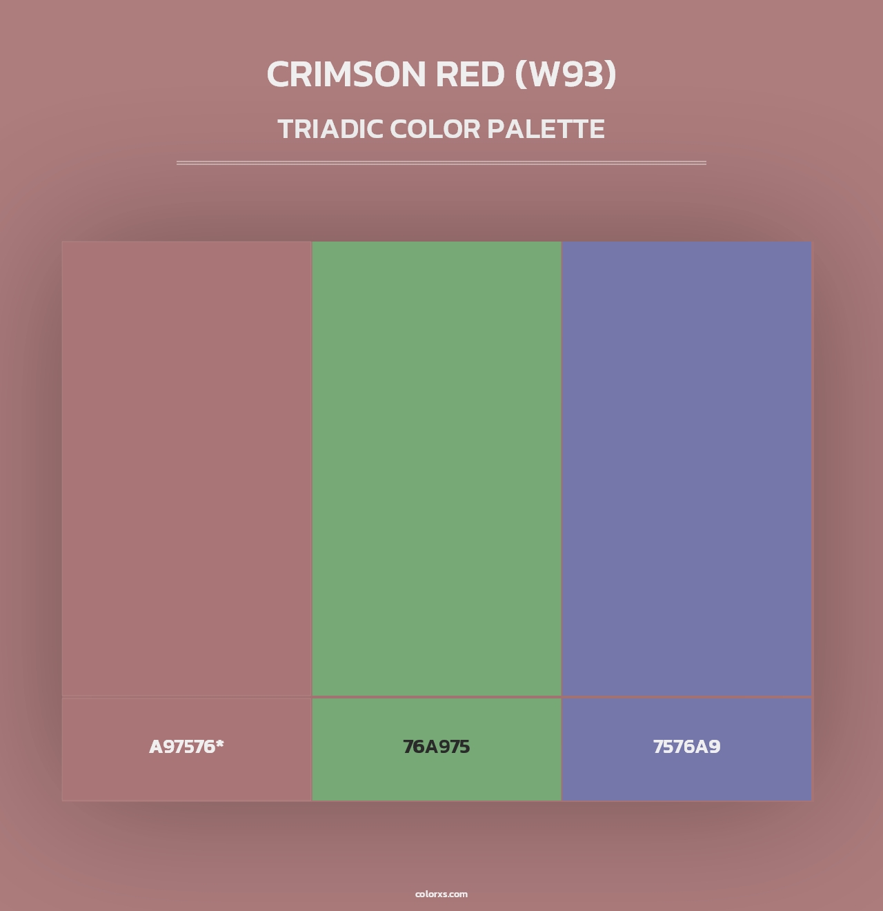 Crimson Red (W93) - Triadic Color Palette