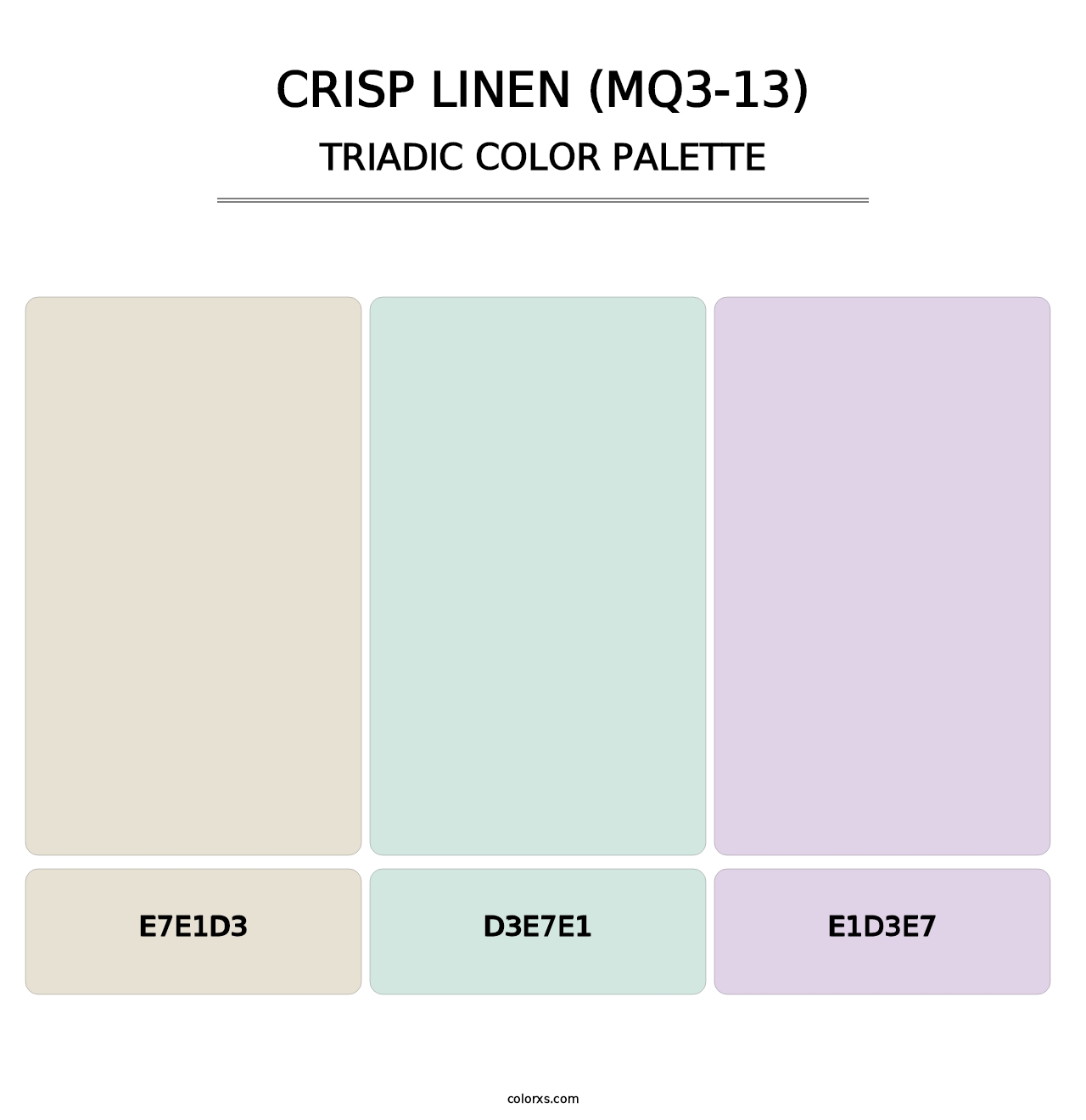 Crisp Linen (MQ3-13) - Triadic Color Palette