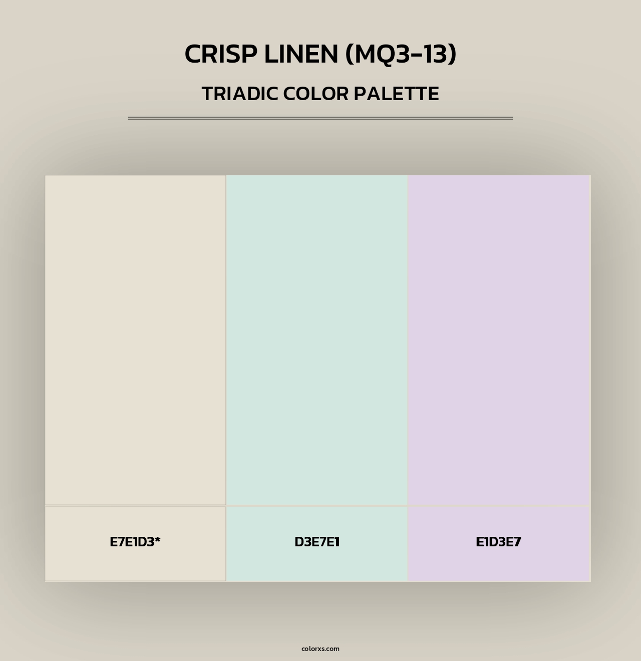 Crisp Linen (MQ3-13) - Triadic Color Palette