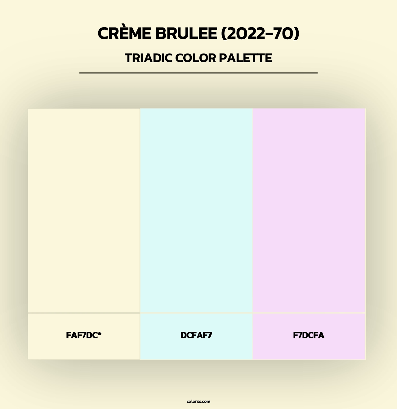 Crème Brulee (2022-70) - Triadic Color Palette