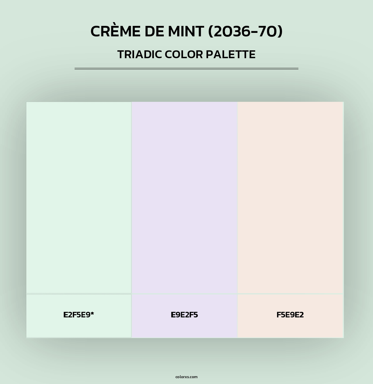 Crème de Mint (2036-70) - Triadic Color Palette