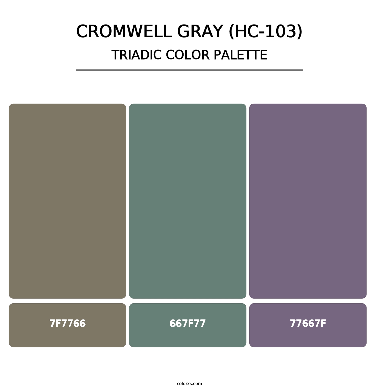 Cromwell Gray (HC-103) - Triadic Color Palette