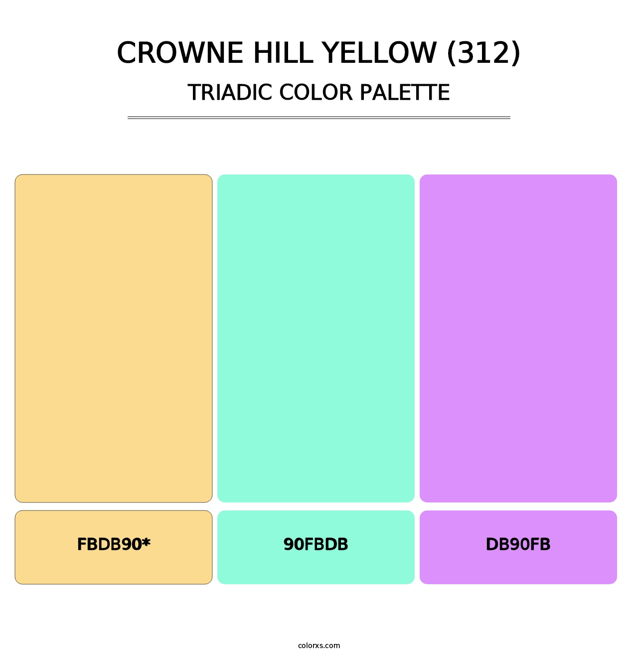 Crowne Hill Yellow (312) - Triadic Color Palette