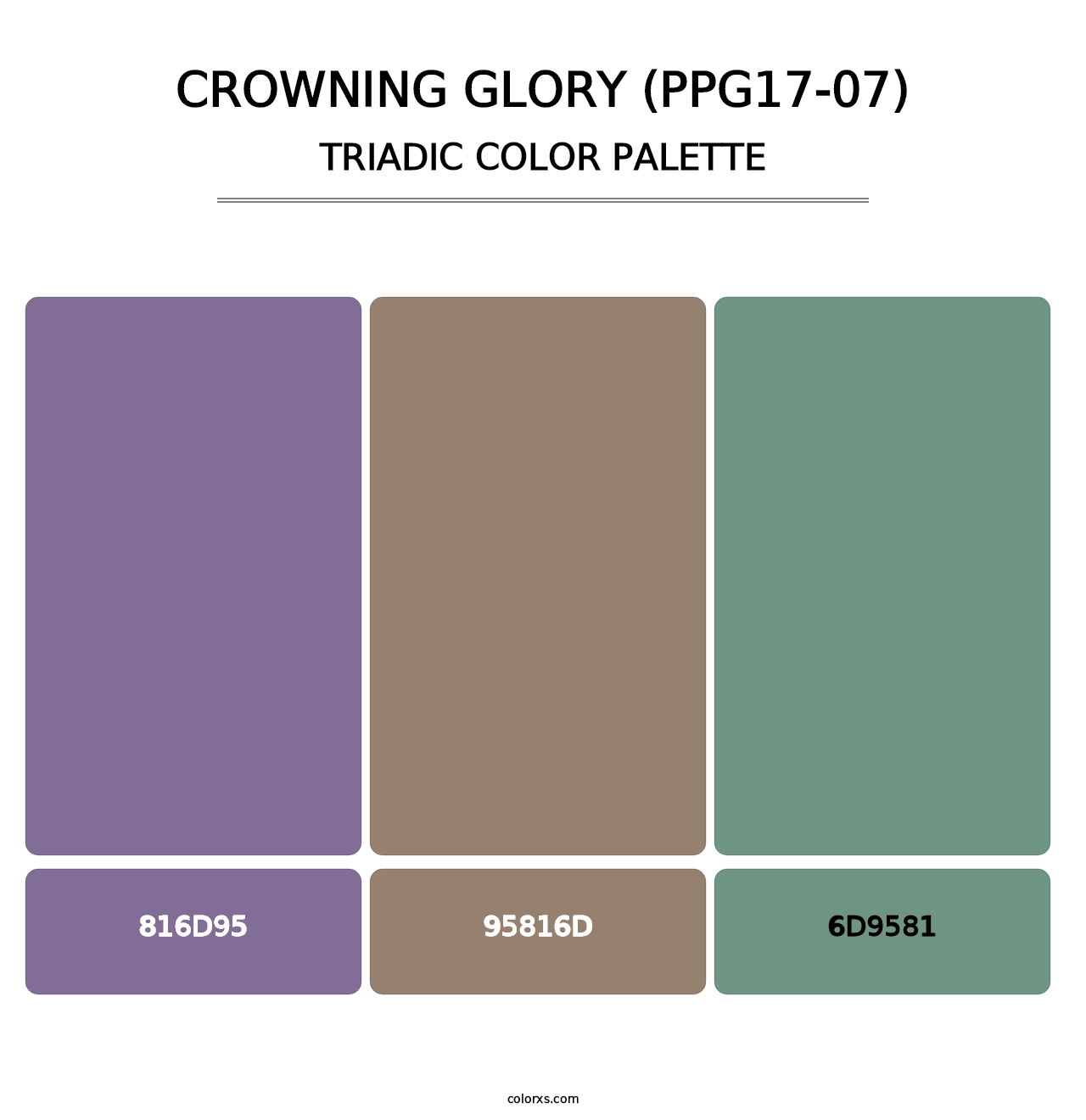 Crowning Glory (PPG17-07) - Triadic Color Palette