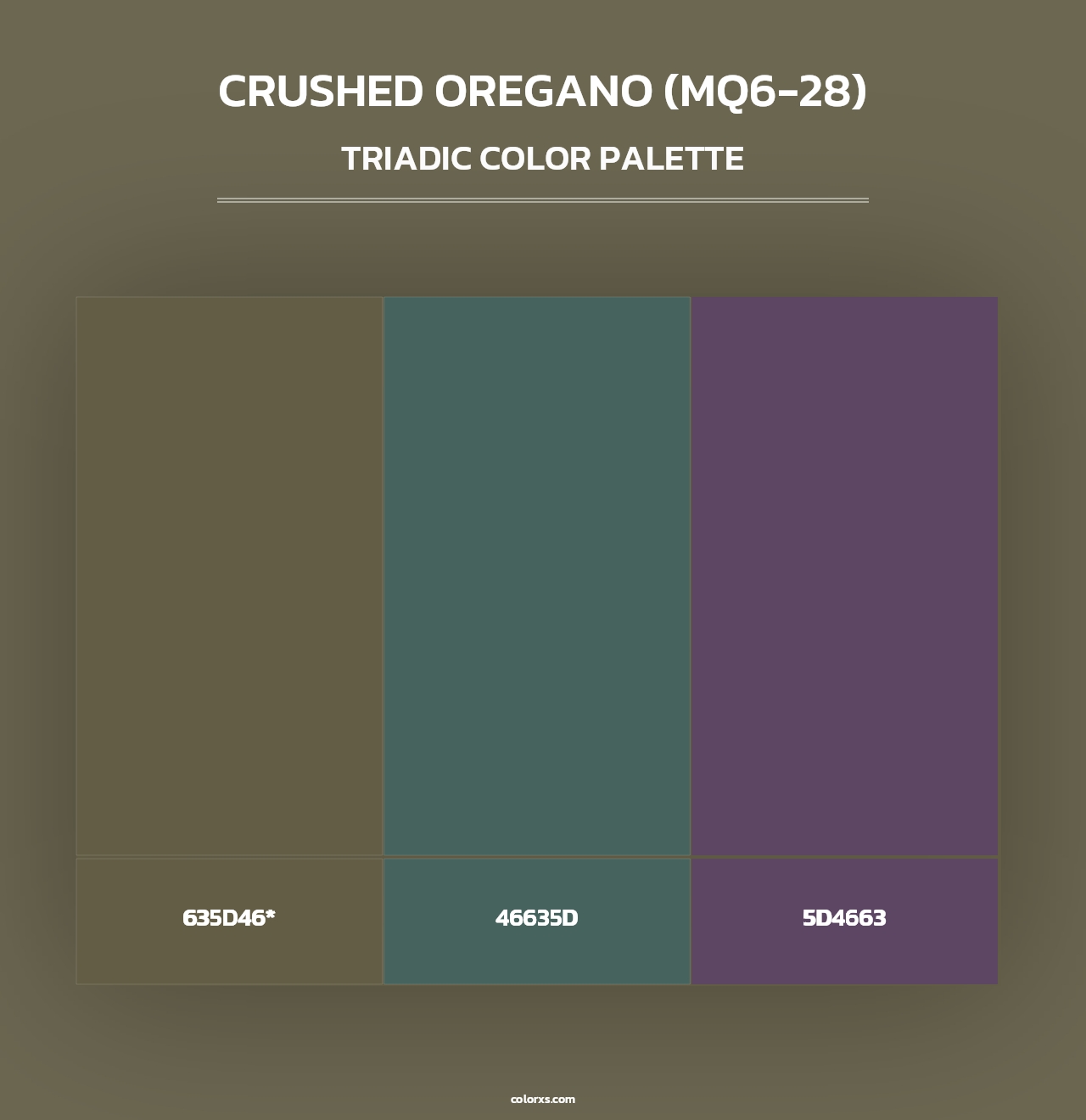 Crushed Oregano (MQ6-28) - Triadic Color Palette