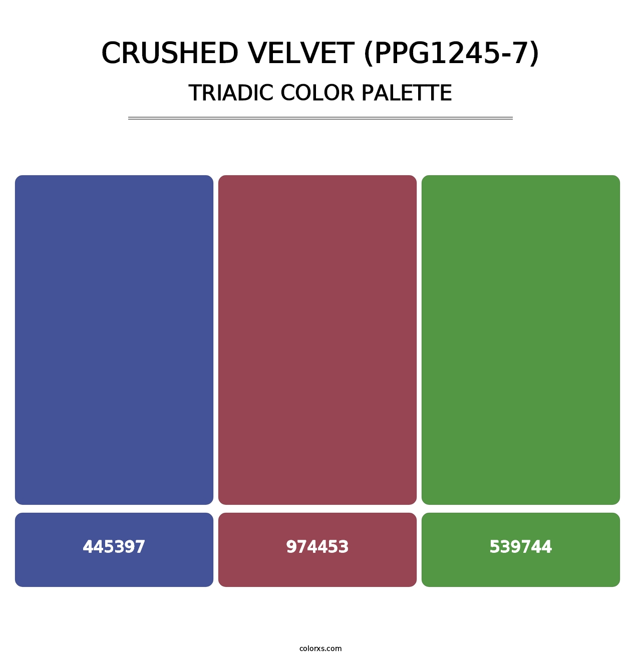 Crushed Velvet (PPG1245-7) - Triadic Color Palette