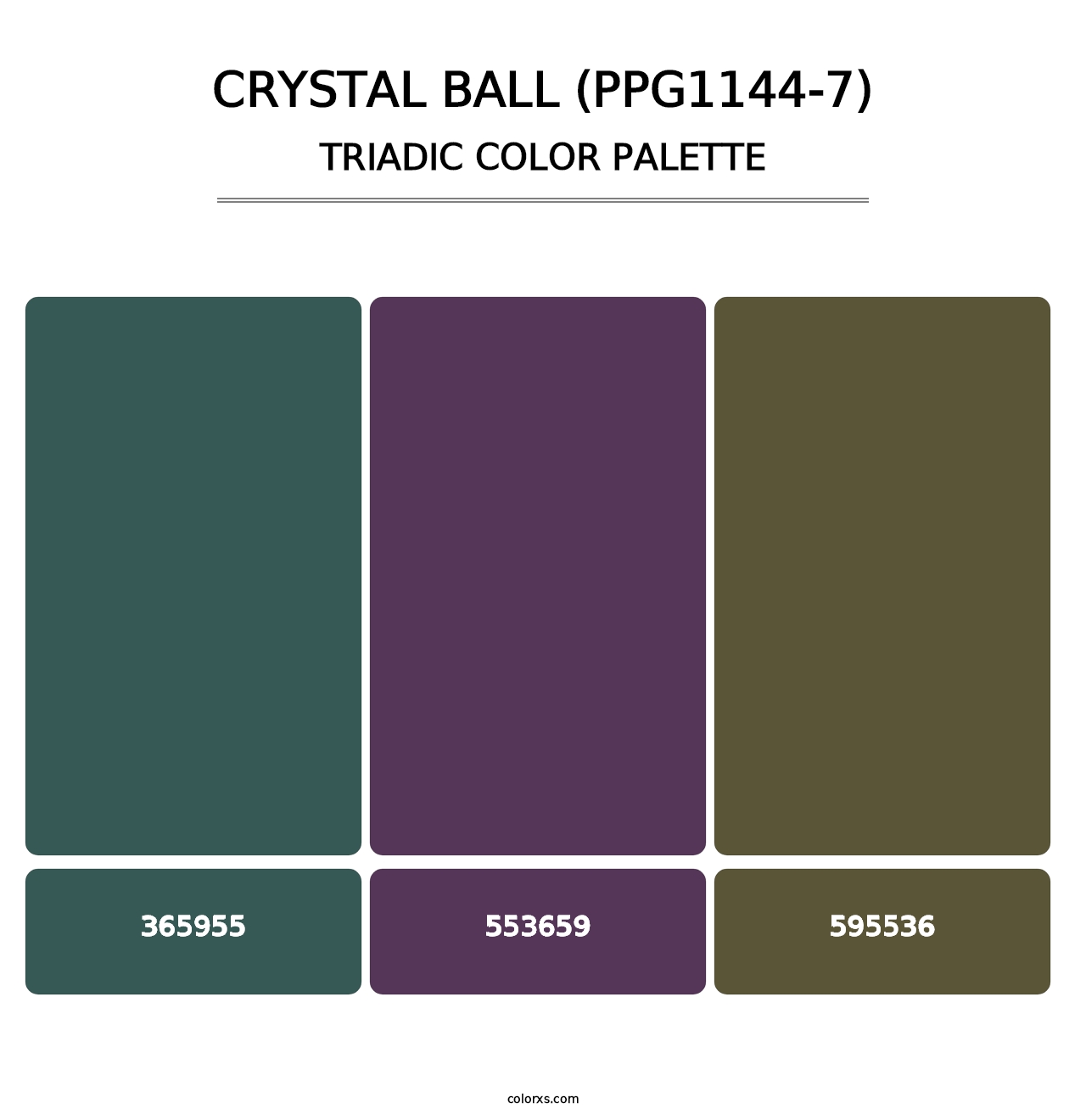 Crystal Ball (PPG1144-7) - Triadic Color Palette