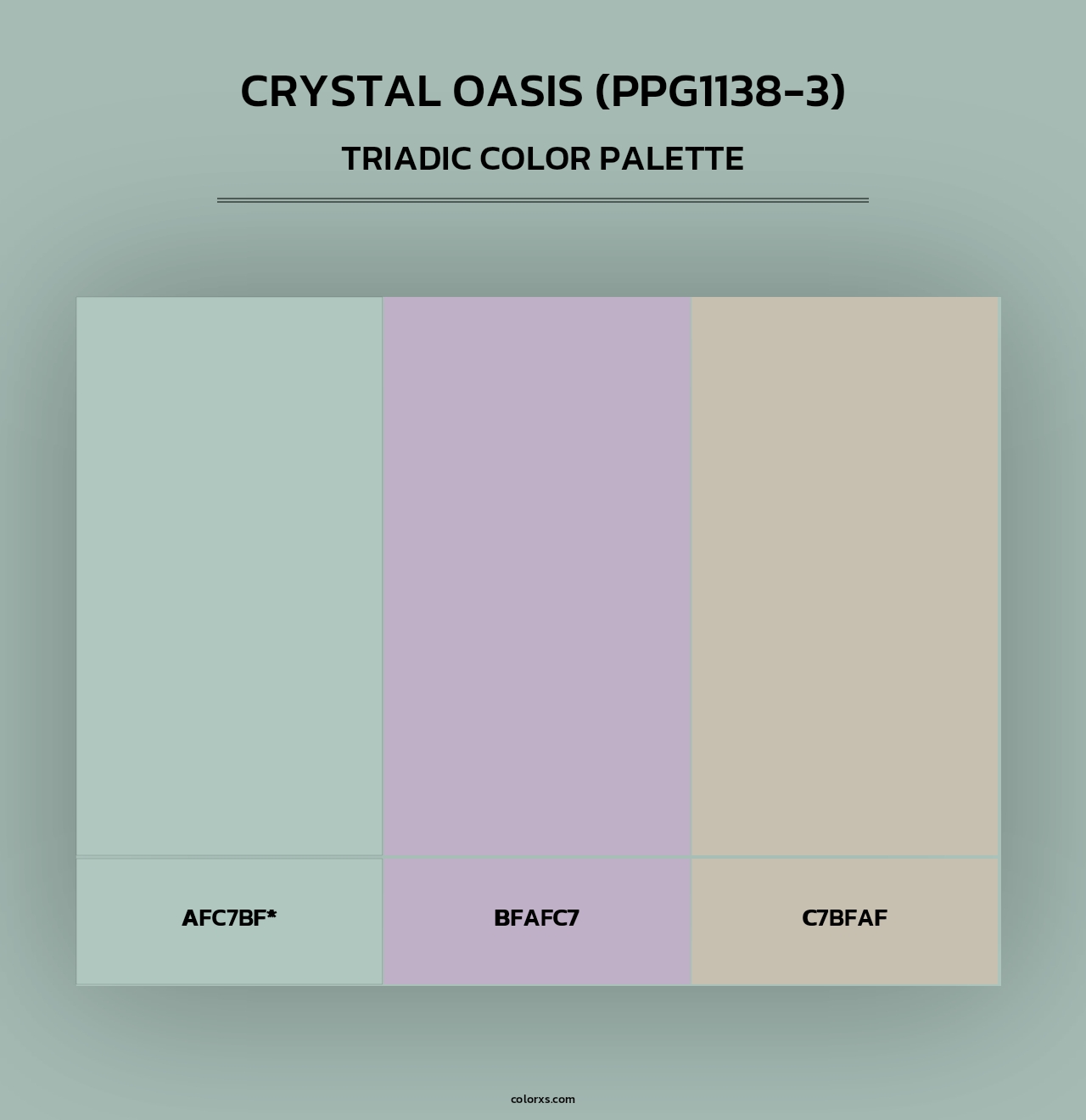 Crystal Oasis (PPG1138-3) - Triadic Color Palette