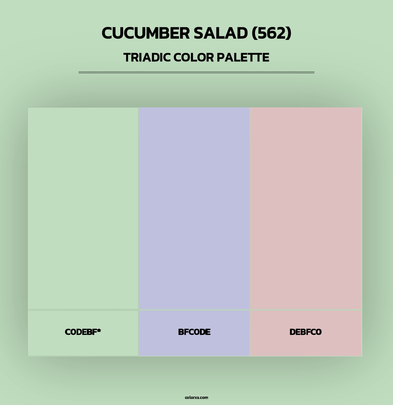 Cucumber Salad (562) - Triadic Color Palette