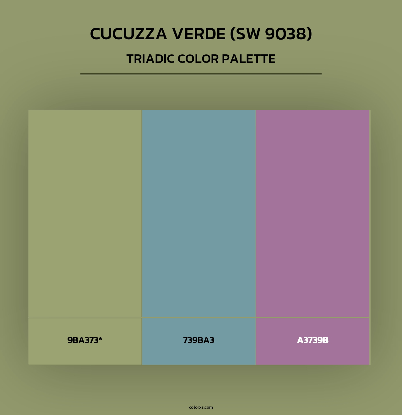 Cucuzza Verde (SW 9038) - Triadic Color Palette