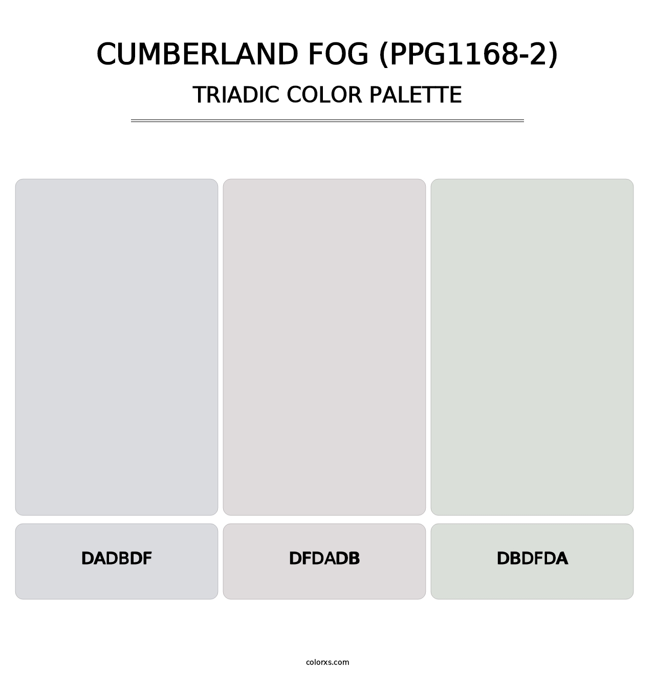 Cumberland Fog (PPG1168-2) - Triadic Color Palette