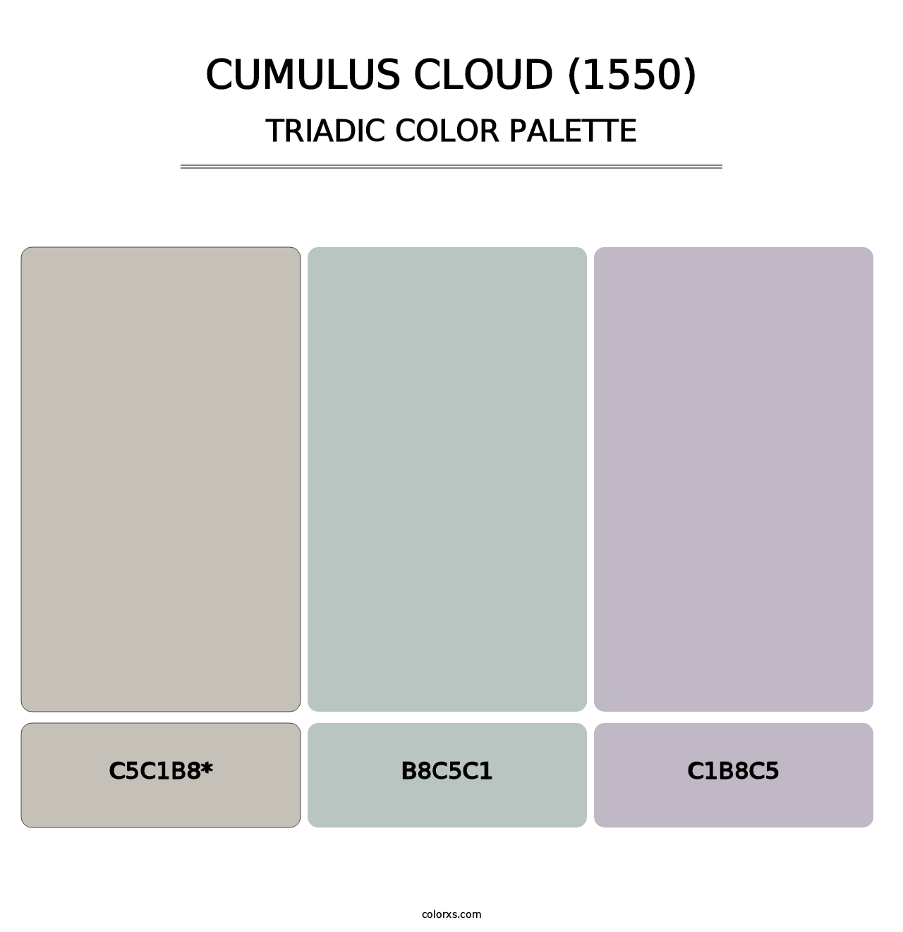 Cumulus Cloud (1550) - Triadic Color Palette