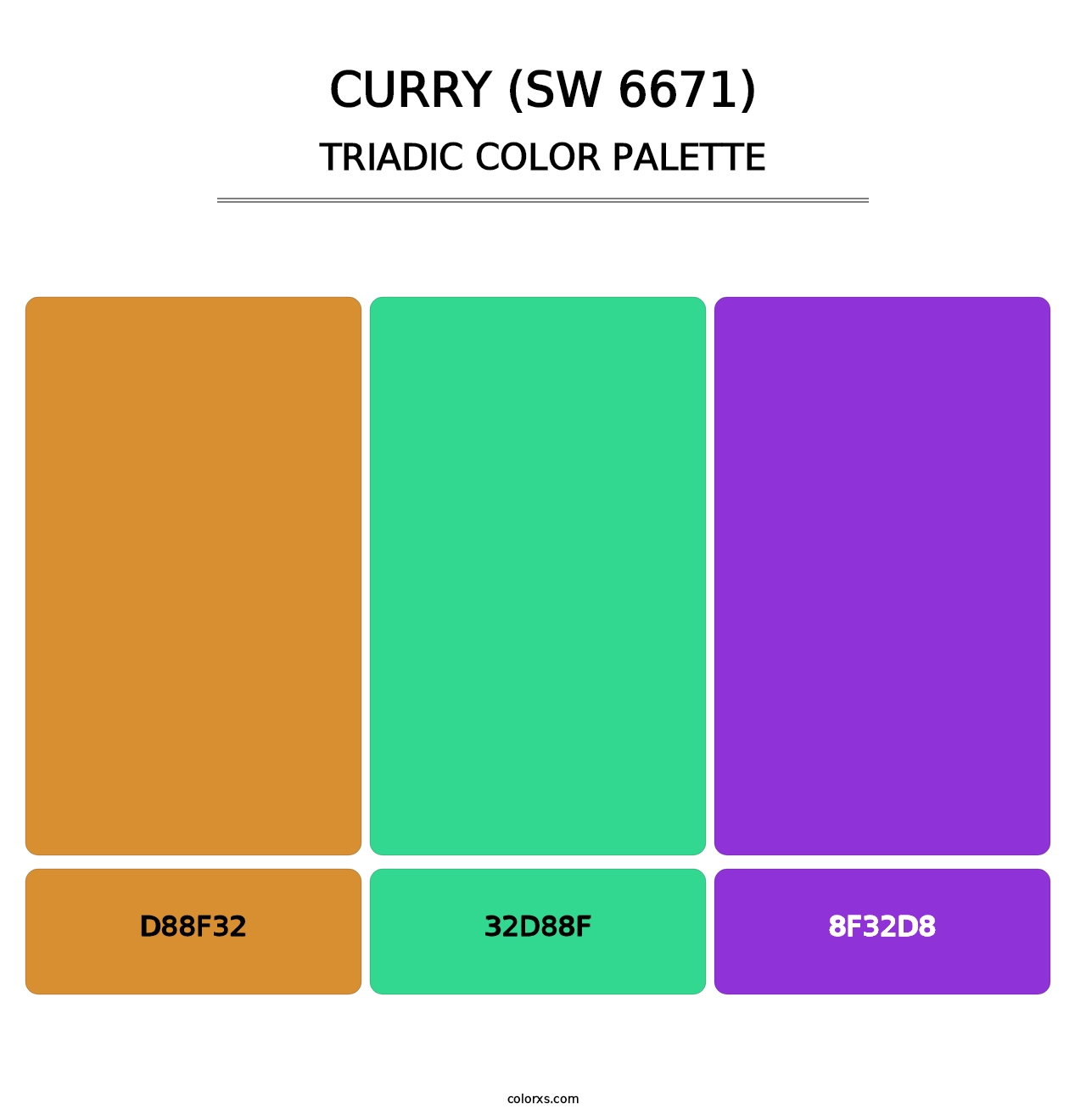 Curry (SW 6671) - Triadic Color Palette