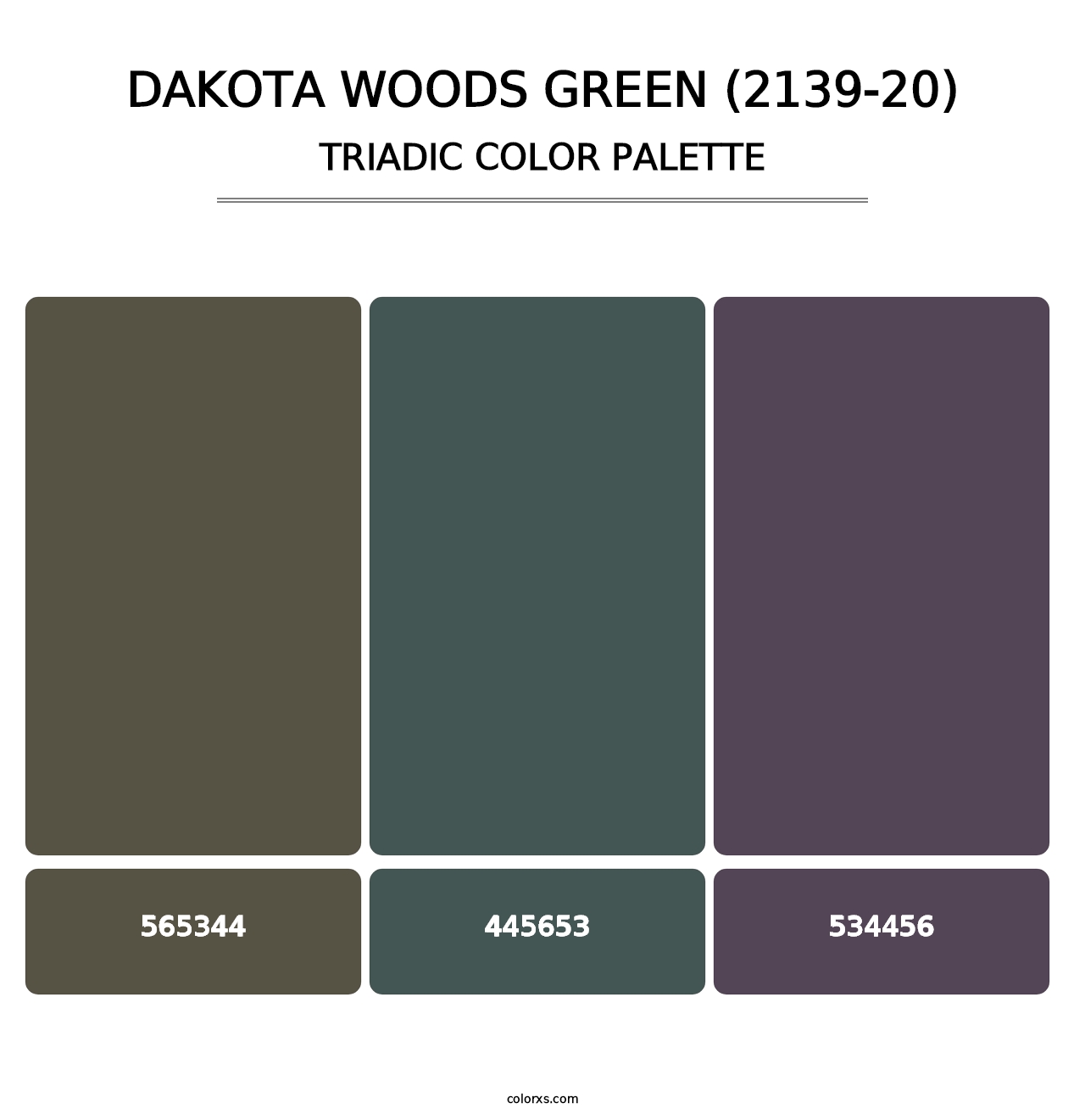 Dakota Woods Green (2139-20) - Triadic Color Palette