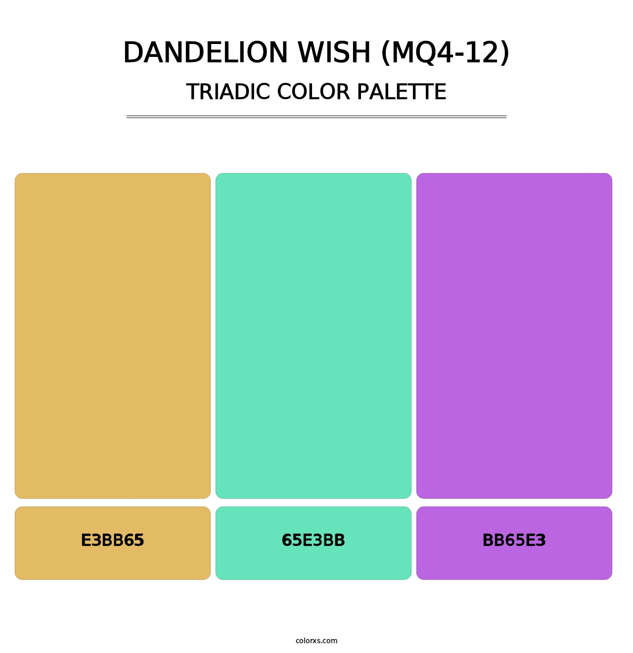 Dandelion Wish (MQ4-12) - Triadic Color Palette