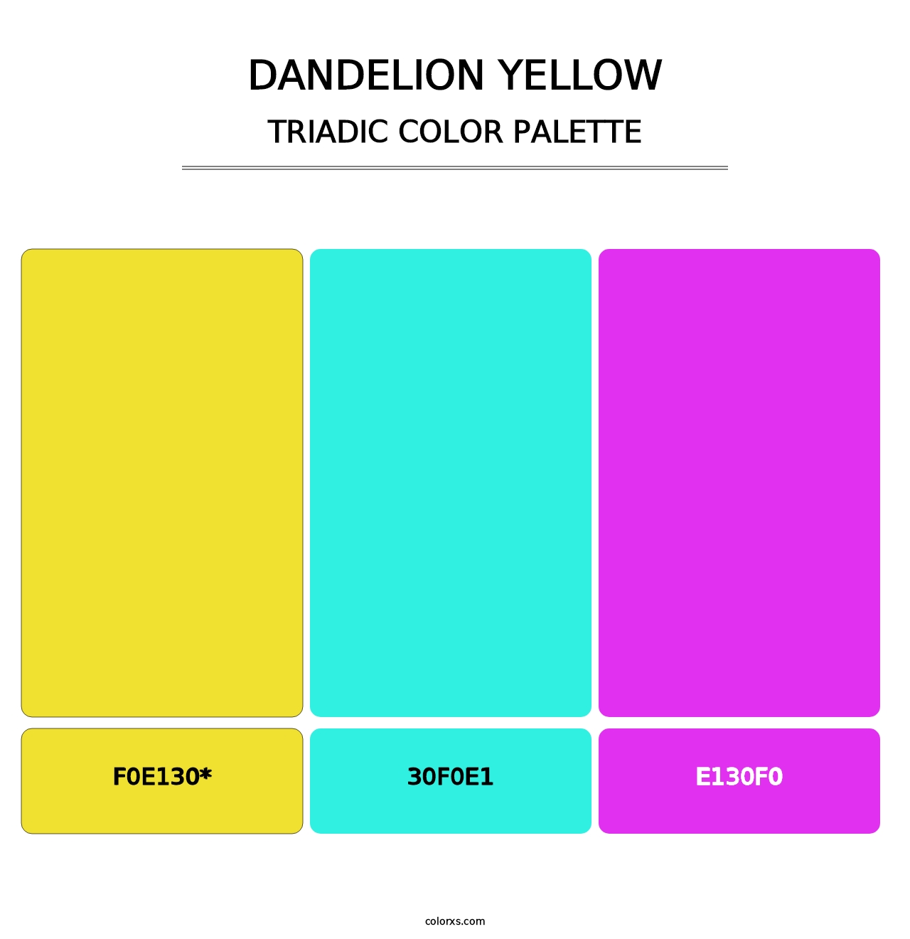 Dandelion Yellow - Triadic Color Palette