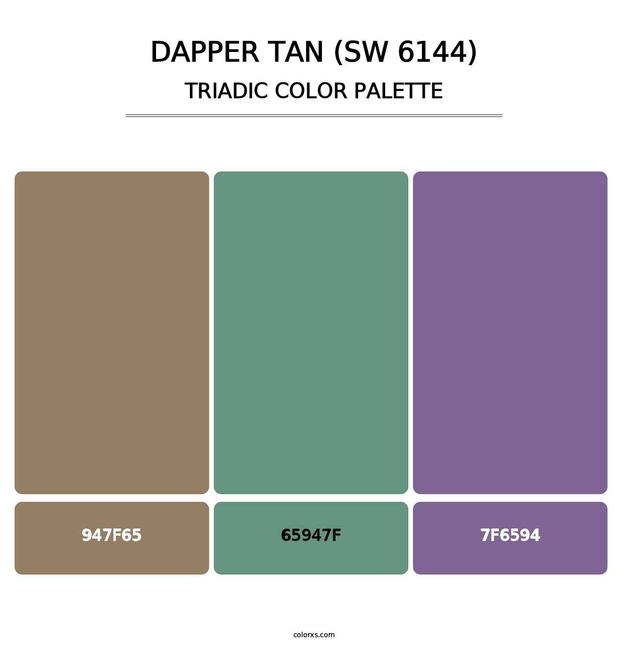 Dapper Tan (SW 6144) - Triadic Color Palette
