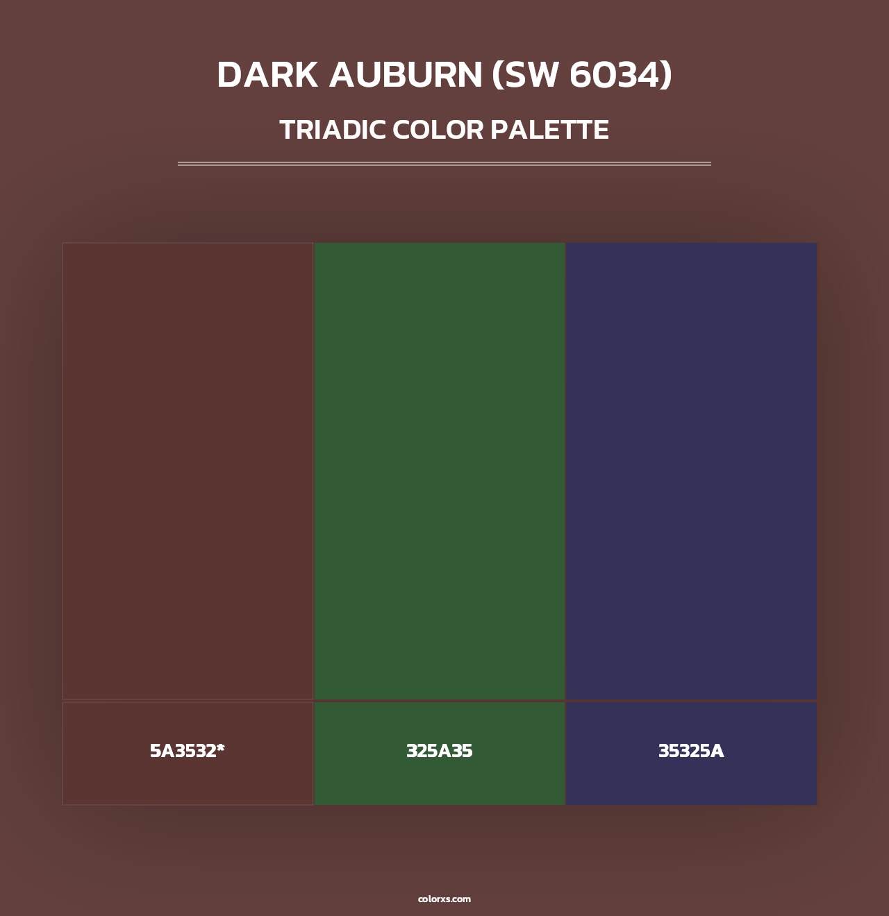 Dark Auburn (SW 6034) - Triadic Color Palette