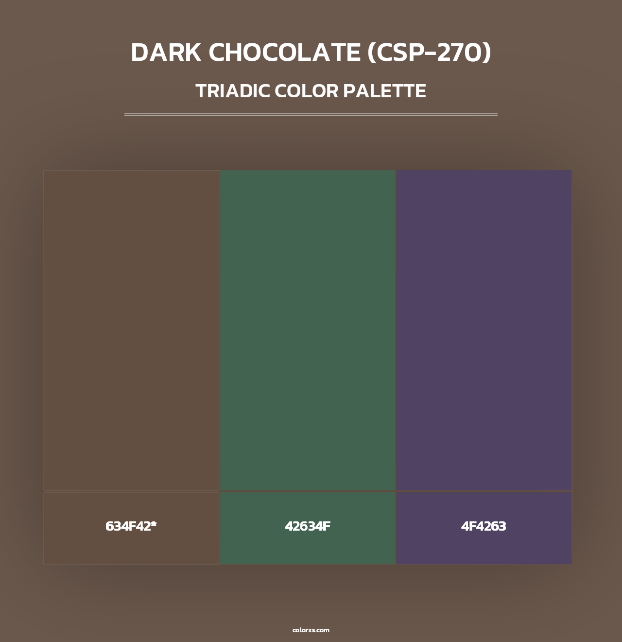 Dark Chocolate (CSP-270) - Triadic Color Palette
