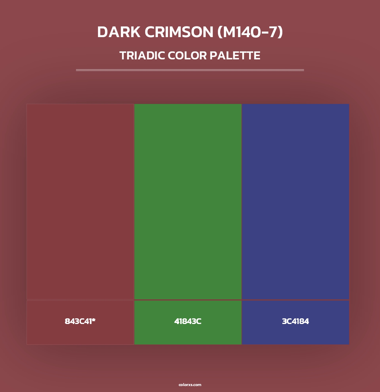 Dark Crimson (M140-7) - Triadic Color Palette