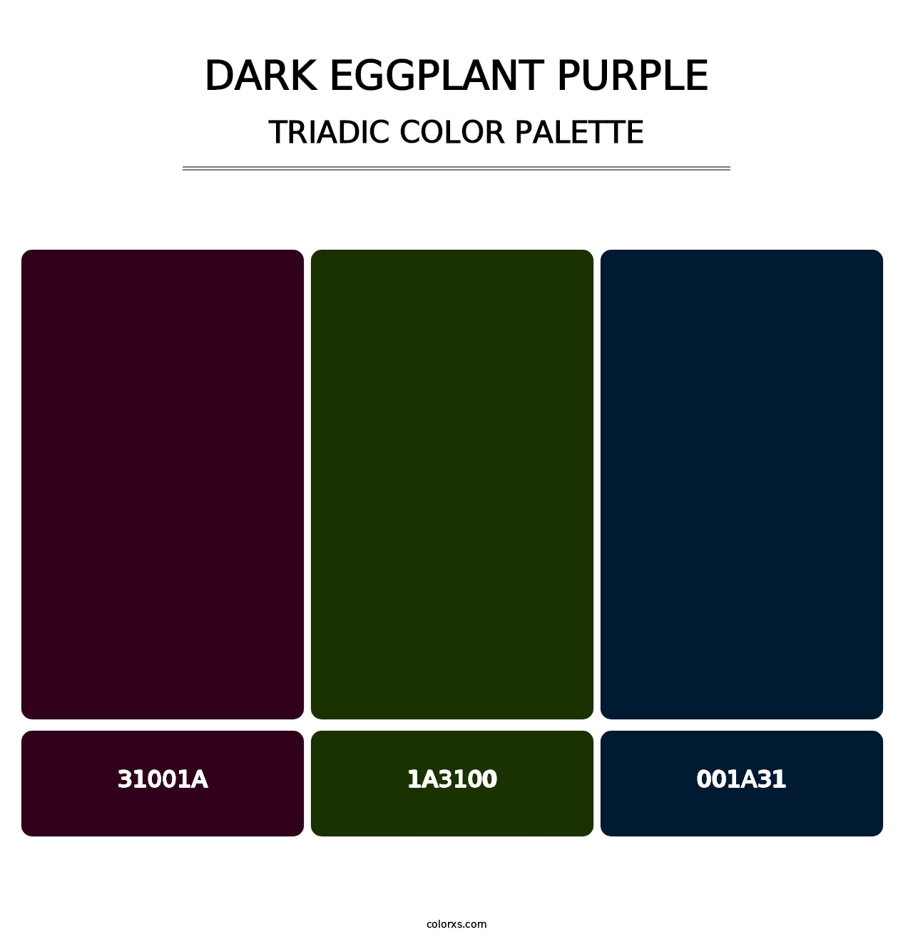 Dark Eggplant Purple - Triadic Color Palette