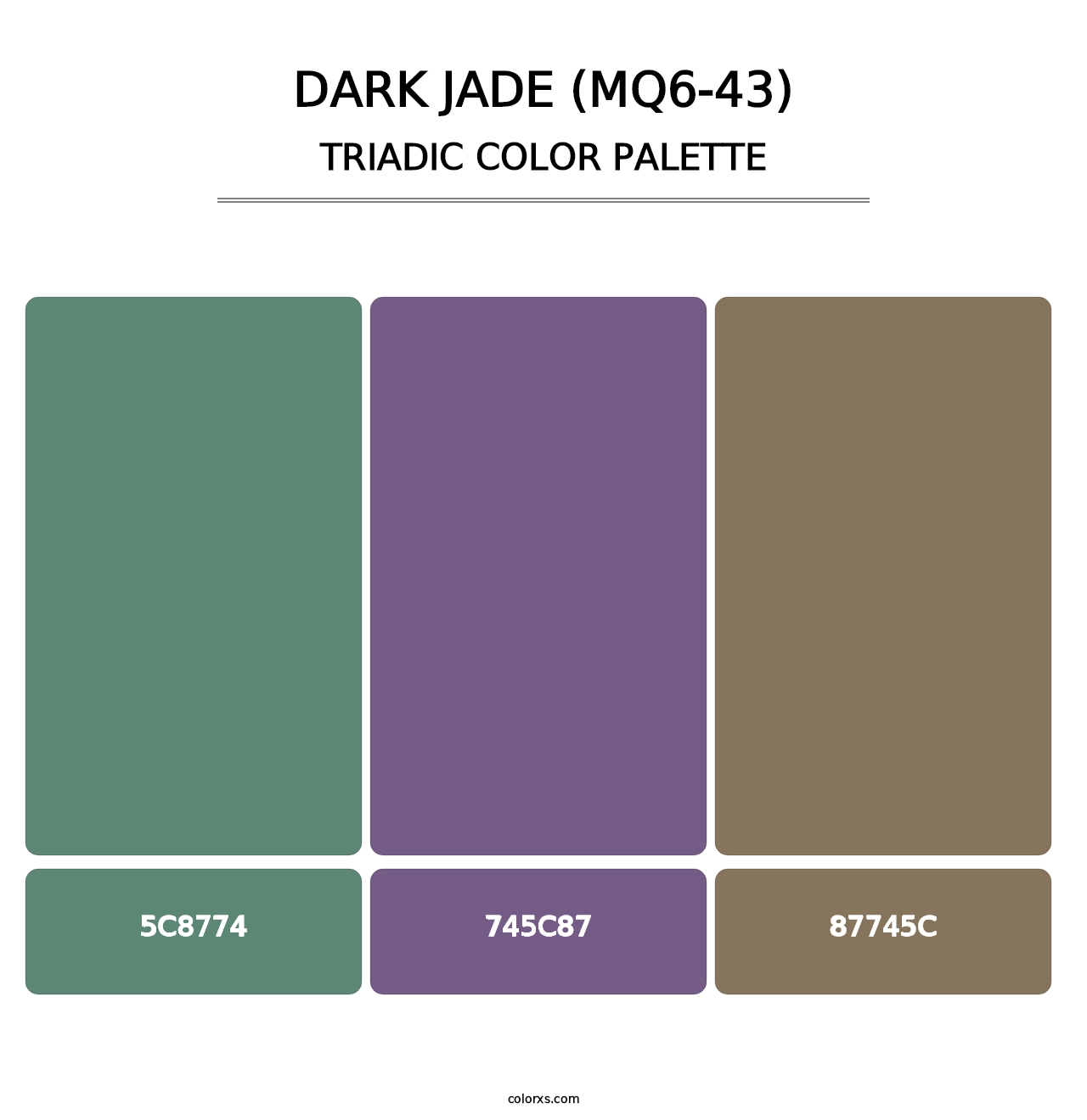 Dark Jade (MQ6-43) - Triadic Color Palette