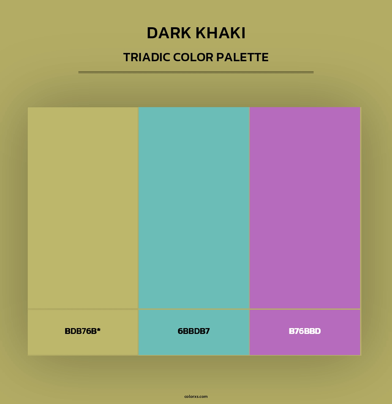 Dark Khaki - Triadic Color Palette