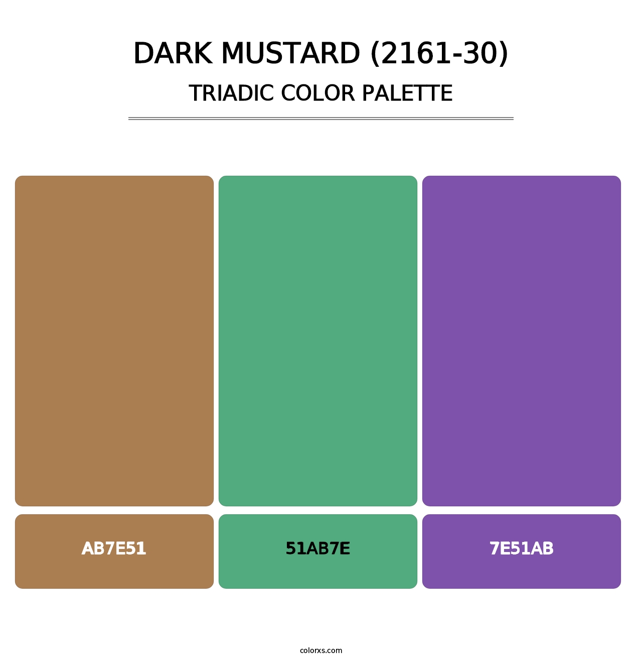 Dark Mustard (2161-30) - Triadic Color Palette