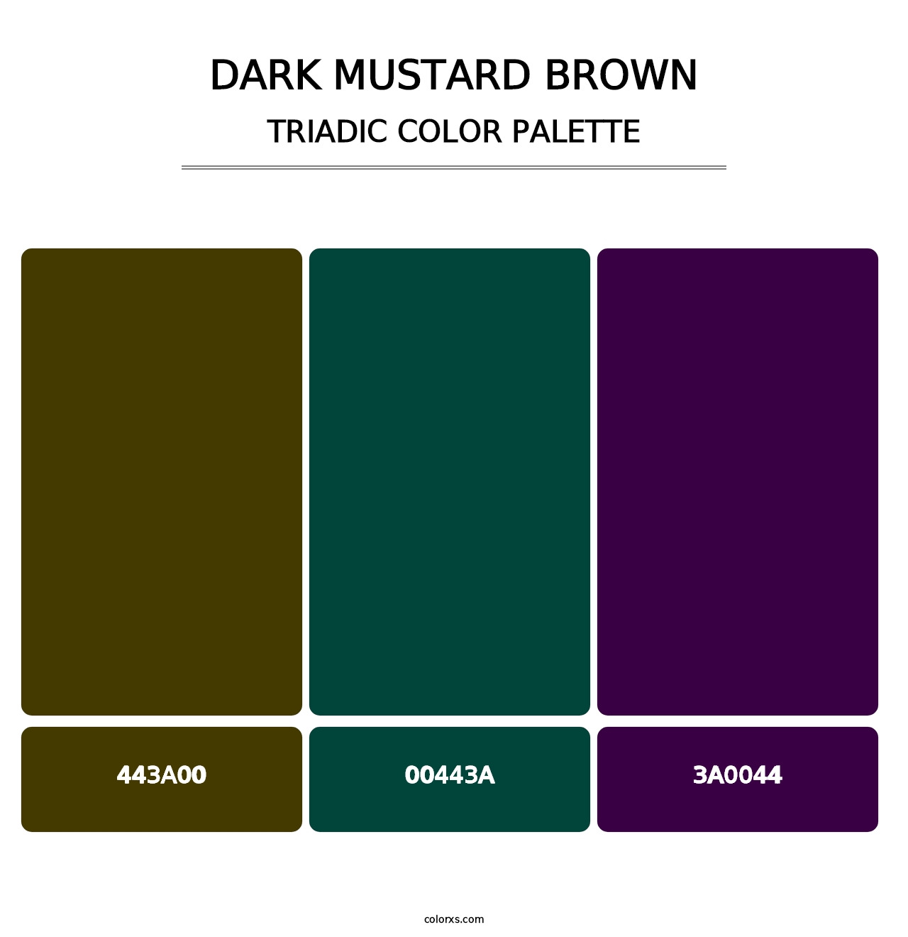 Dark Mustard Brown - Triadic Color Palette