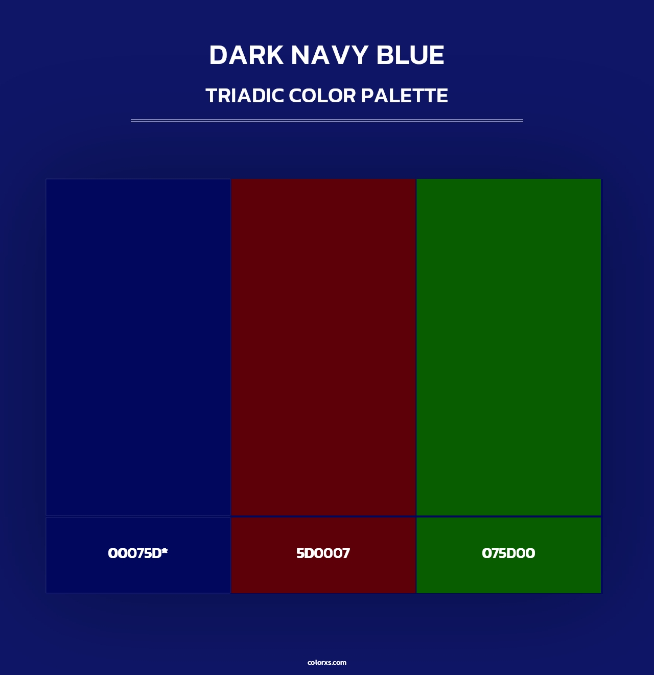 Dark Navy Blue - Triadic Color Palette