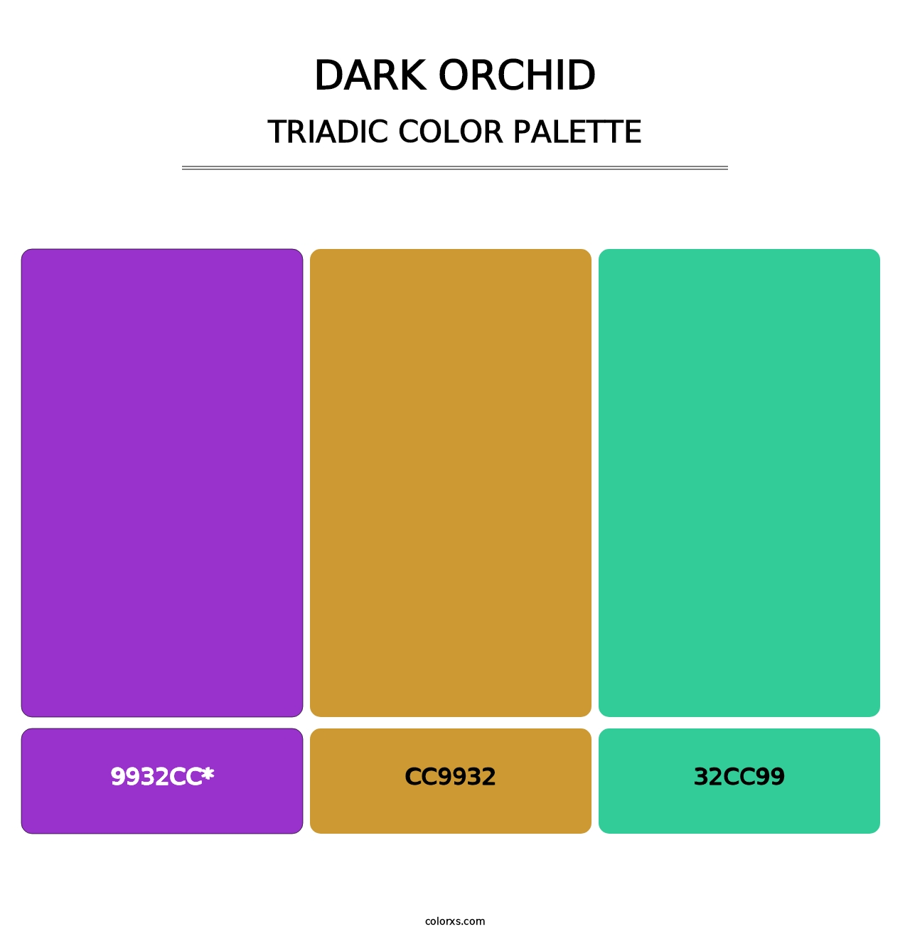 Dark Orchid - Triadic Color Palette
