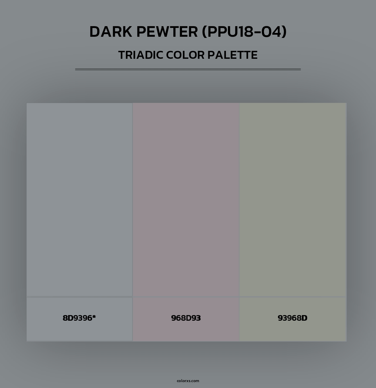 Dark Pewter (PPU18-04) - Triadic Color Palette