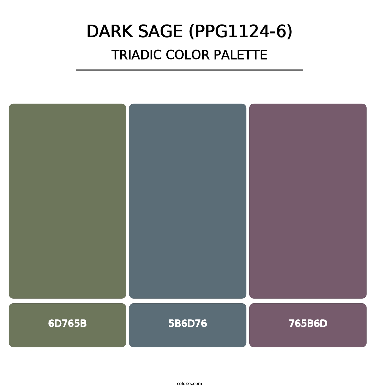 Dark Sage (PPG1124-6) - Triadic Color Palette