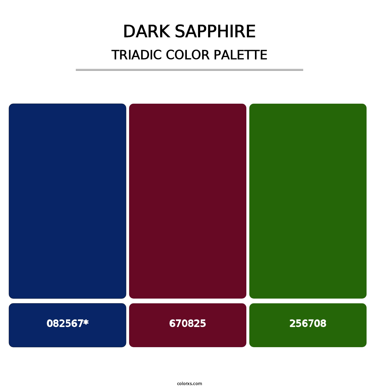 Dark Sapphire - Triadic Color Palette