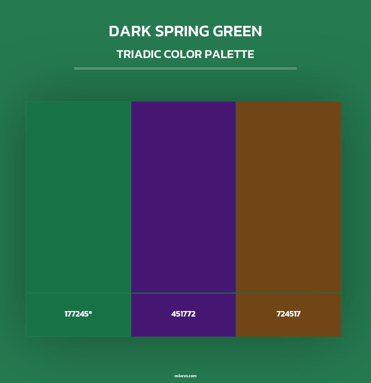 Dark Spring Green - Triadic Color Palette