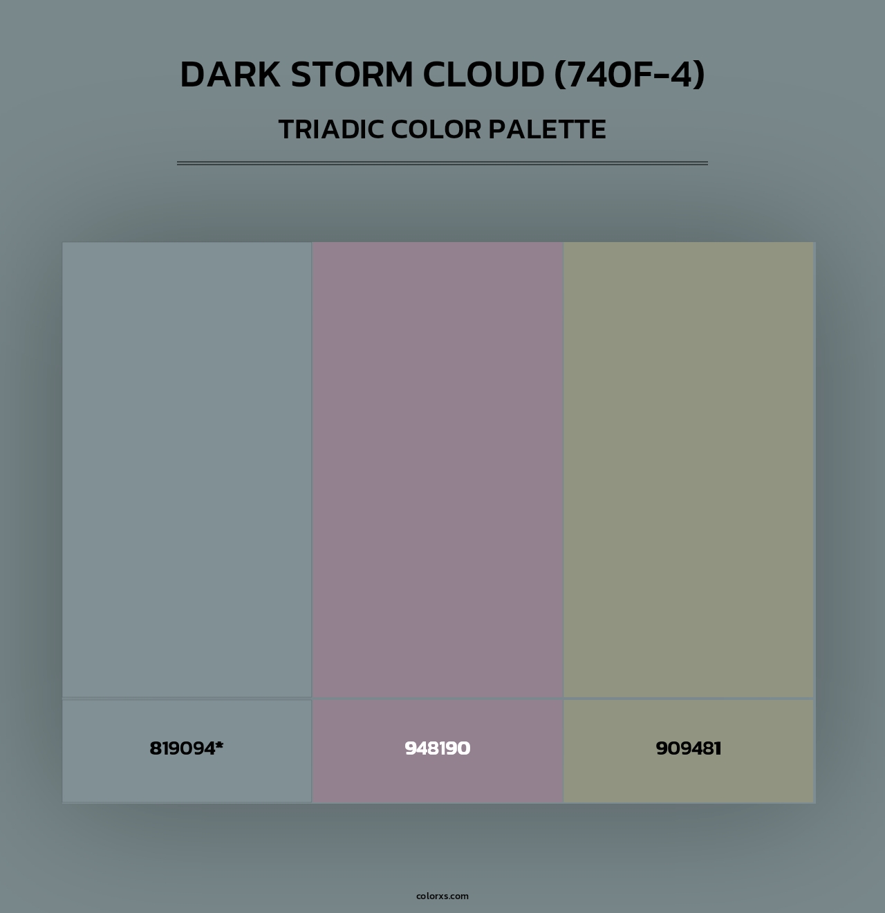 Dark Storm Cloud (740F-4) - Triadic Color Palette