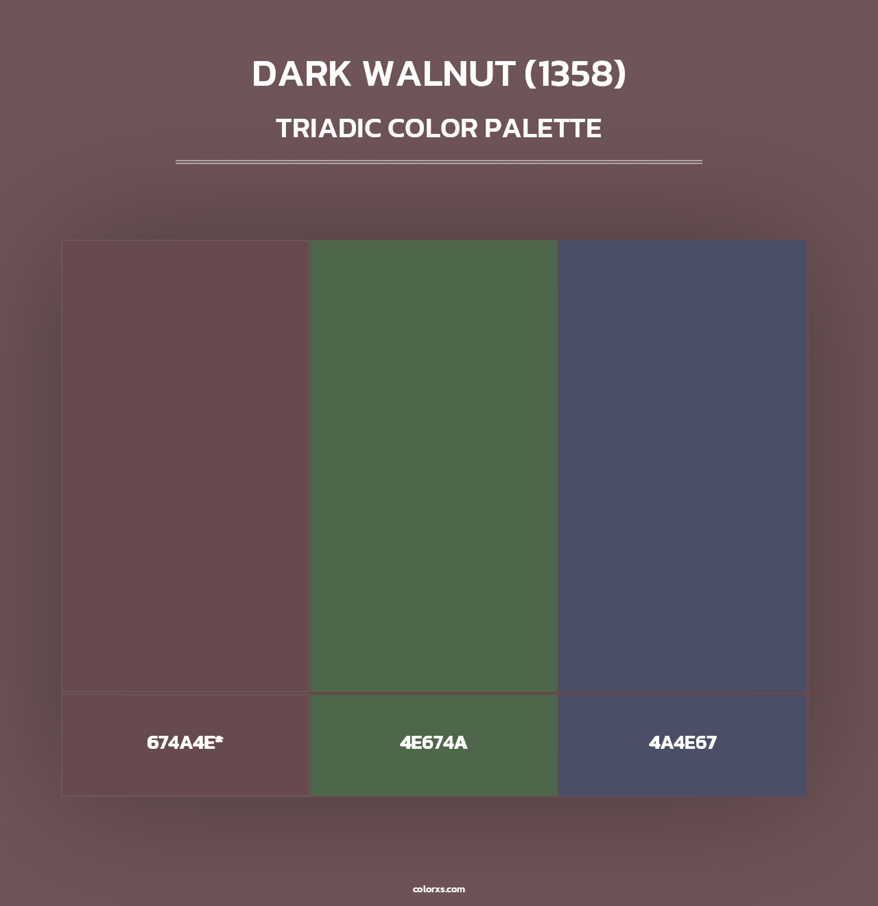 Dark Walnut (1358) - Triadic Color Palette