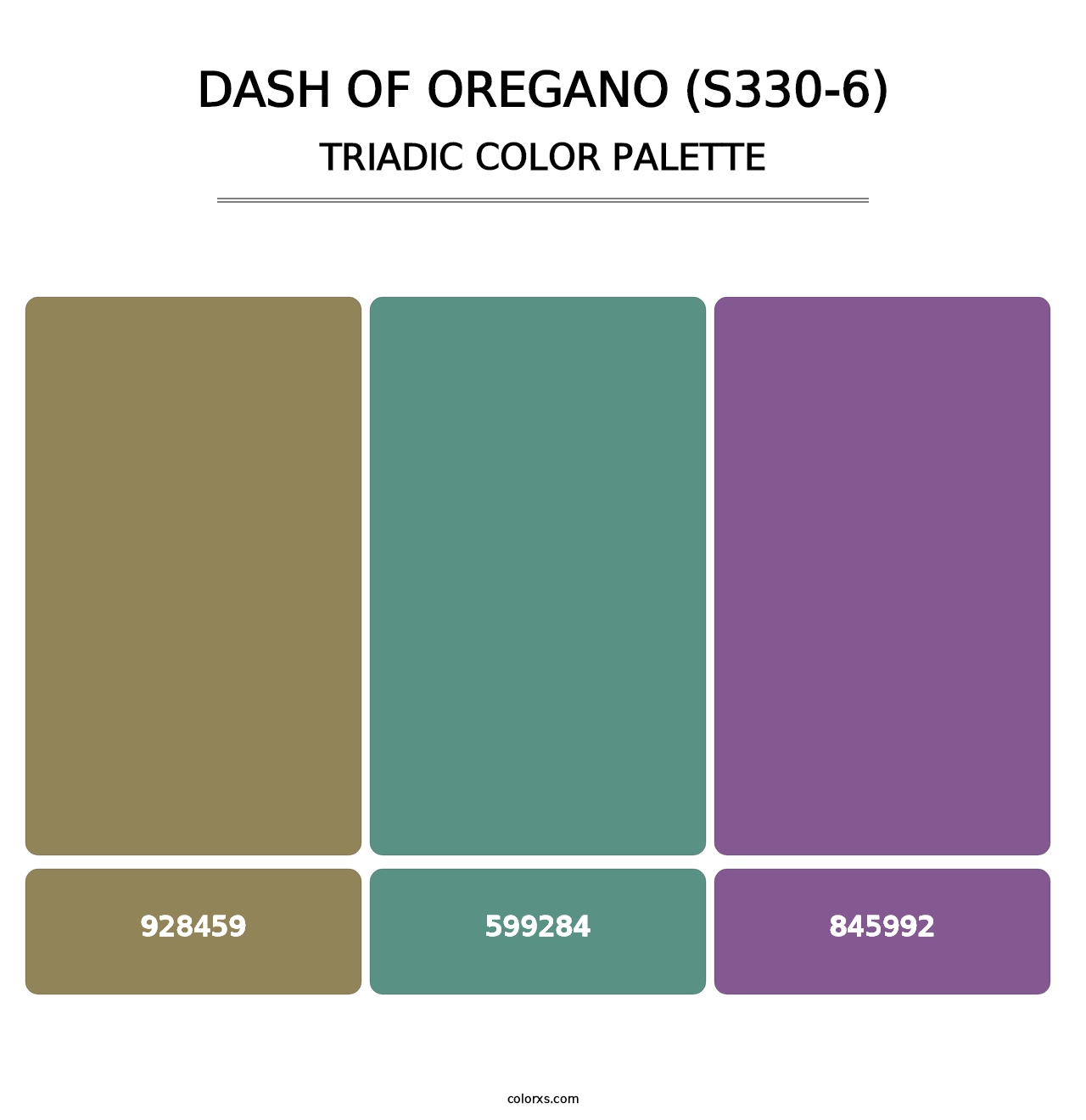 Dash Of Oregano (S330-6) - Triadic Color Palette