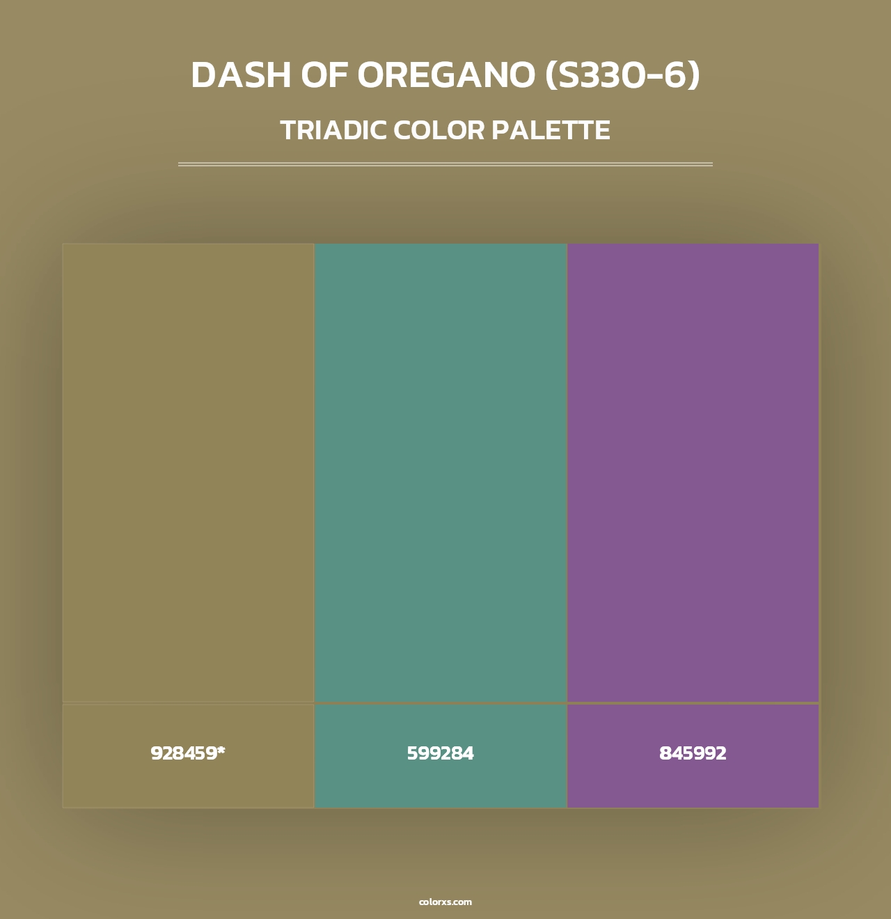 Dash Of Oregano (S330-6) - Triadic Color Palette