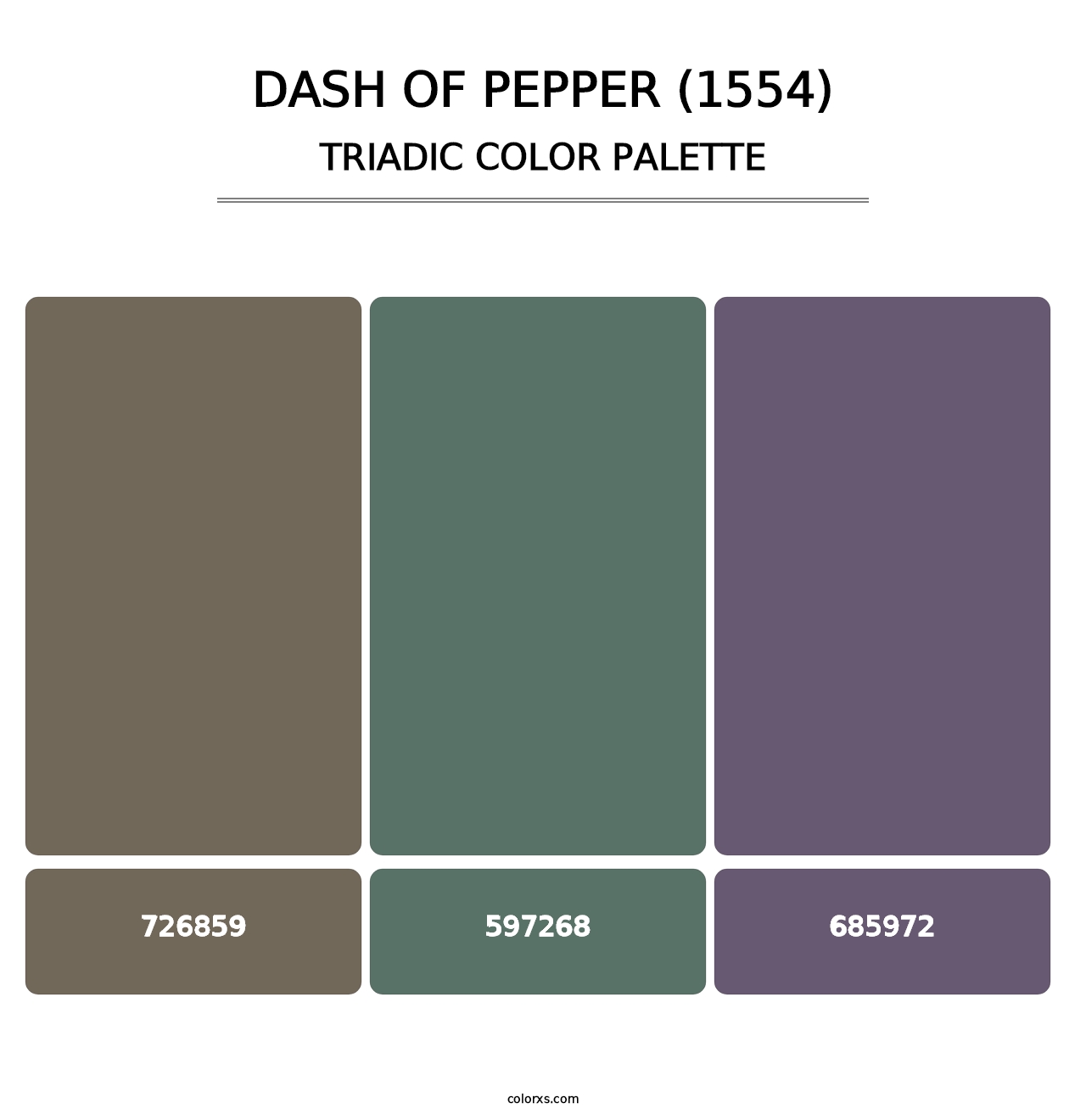 Dash of Pepper (1554) - Triadic Color Palette
