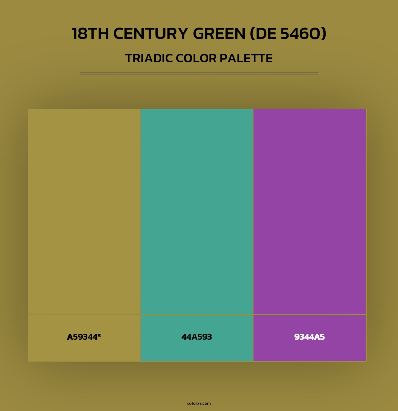18th Century Green (DE 5460) - Triadic Color Palette