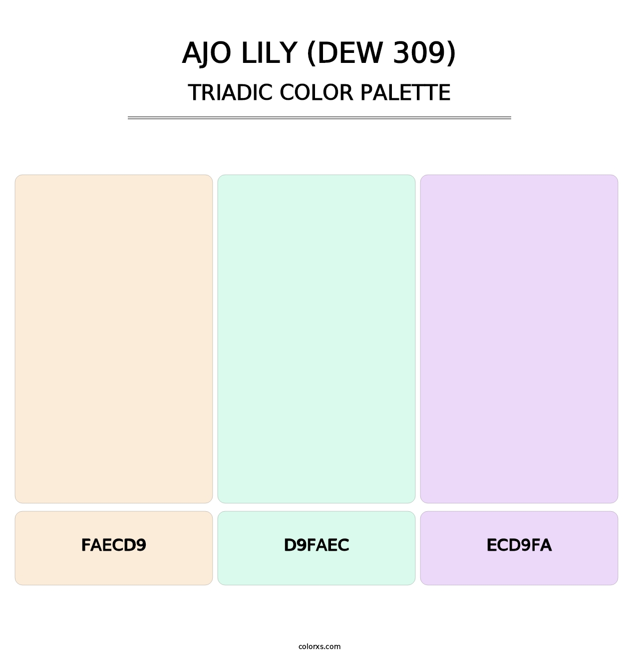 Ajo Lily (DEW 309) - Triadic Color Palette
