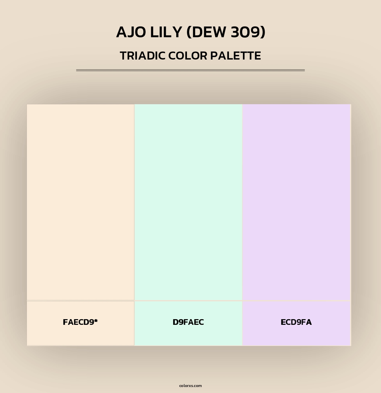 Ajo Lily (DEW 309) - Triadic Color Palette