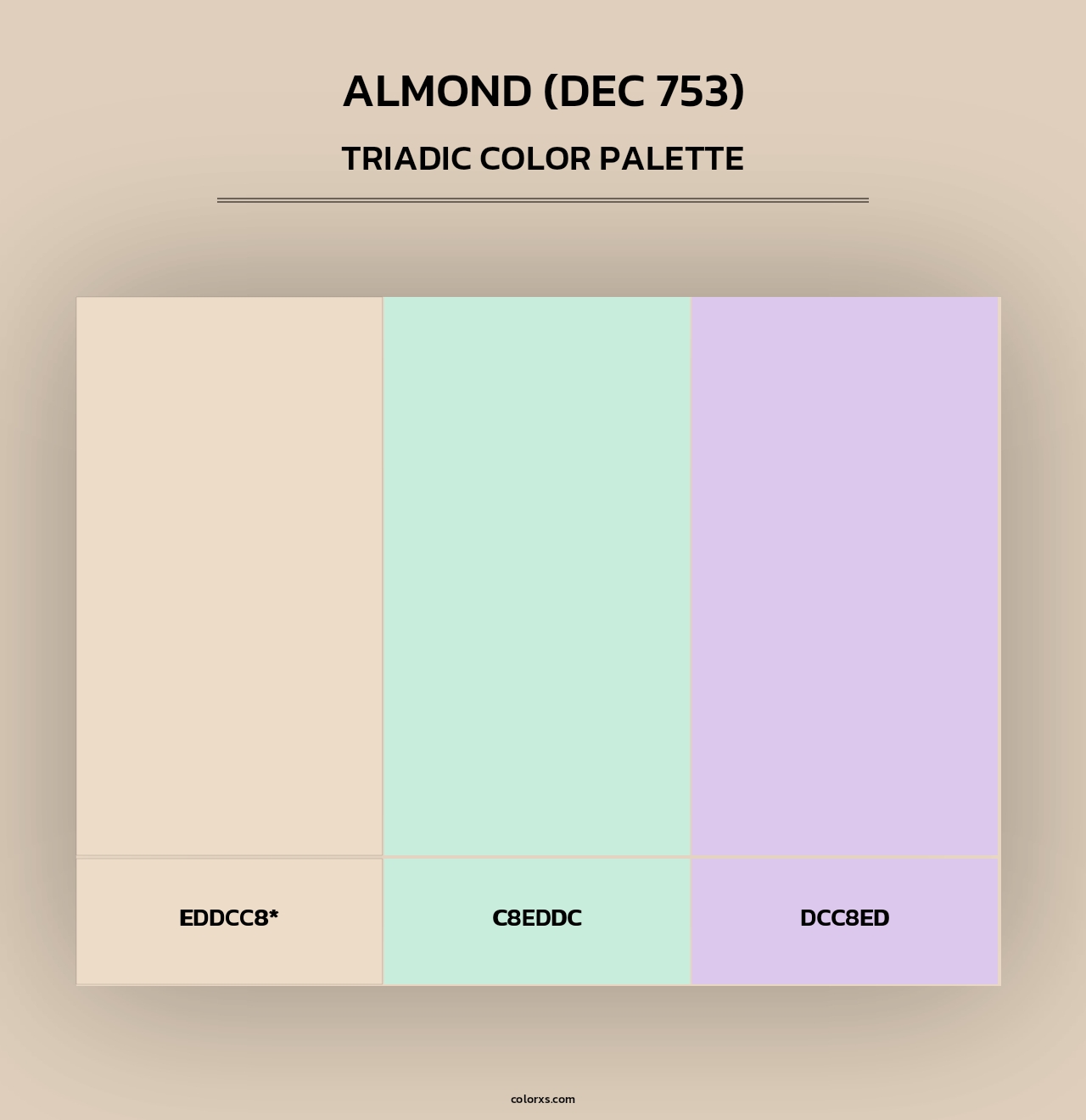 Almond (DEC 753) - Triadic Color Palette