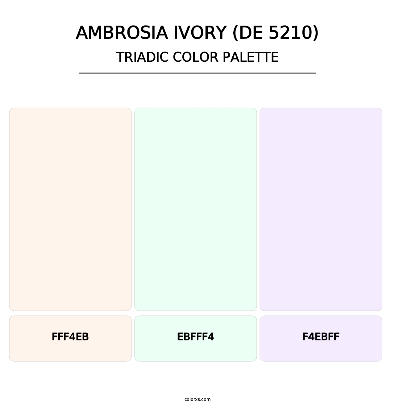 Ambrosia Ivory (DE 5210) - Triadic Color Palette